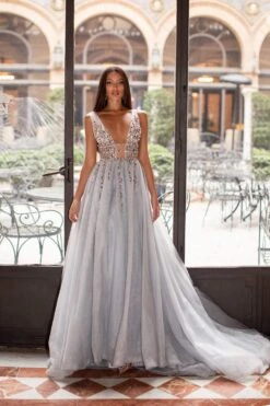 Yolanda Beaded Tulle Gown - Silver -ALAMOUR ONLINE STORE 101 aa4455e0 e9df 4e58 8706 fd33cafe2f93