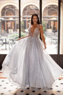 Yolanda Beaded Tulle Gown - Silver -ALAMOUR ONLINE STORE 103 800d4289 ef2b 4a78 aa51 77ae3e2b5fe0