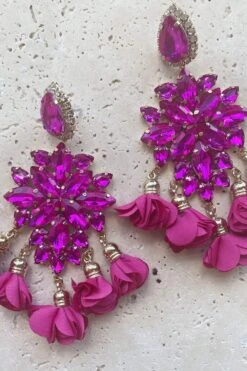 Cecily Fuchsia Flower Drop Earrings -ALAMOUR ONLINE STORE 14 03cd4037 d1fe 437e 9fc5 e46c6d858418