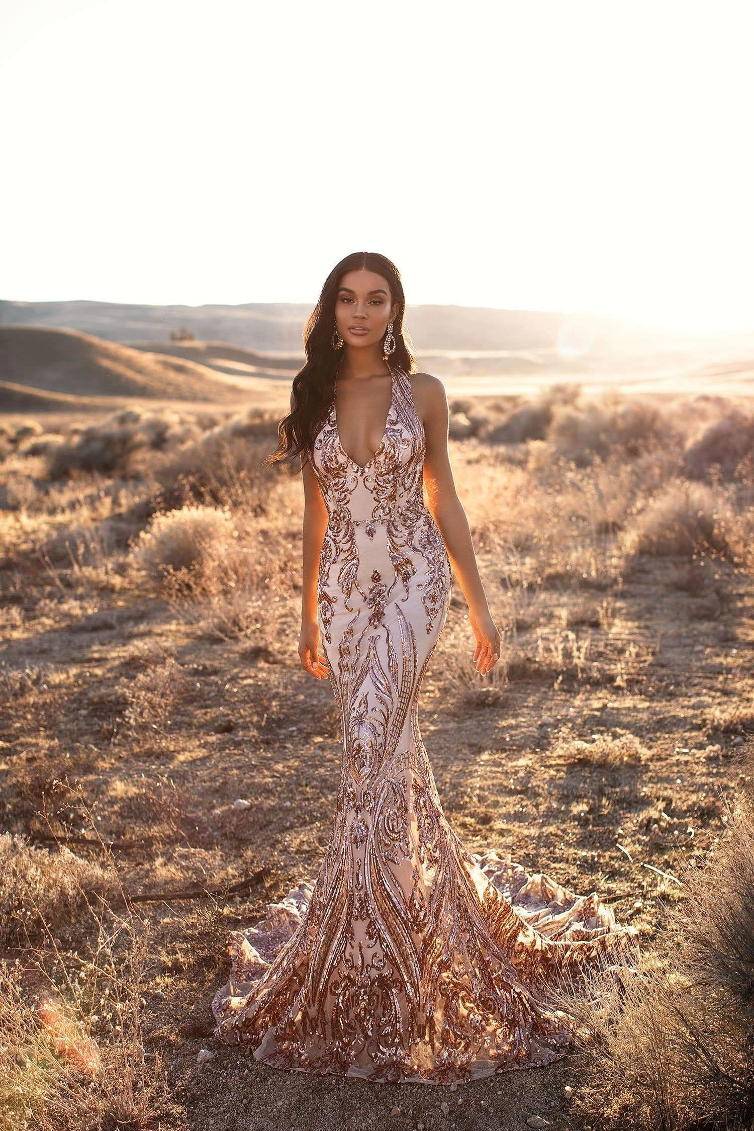 Ariya Sequin Gown - Rose Gold 5 Ariya Sequin Gown - Rose Gold - Image 3