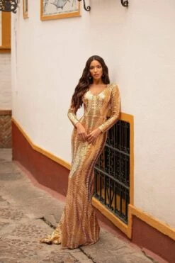 Madena Sequin Gown - Gold -ALAMOUR ONLINE STORE 219 10434e94 43dd 4f54 a030 47ca36e5e081