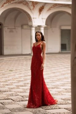 Rendira Sequin Gown - Deep Red -ALAMOUR ONLINE STORE 257 245103af a0dd 400f 9c42 2dc0ea21ff72