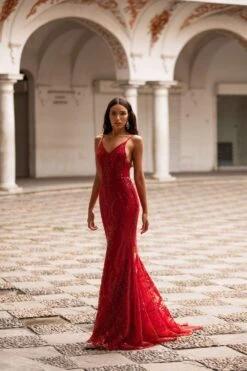 Rendira Sequin Gown - Deep Red -ALAMOUR ONLINE STORE 258 fe62c3e8 2c46 4004 96a9 c24d75b9e7f4