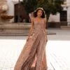 Prisilla Sequin Gown - Rose Gold