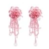 Helene Pink Flower Drop Earrings 2 Helene Pink Flower Drop Earrings -ALAMOUR ONLINE STORE 434