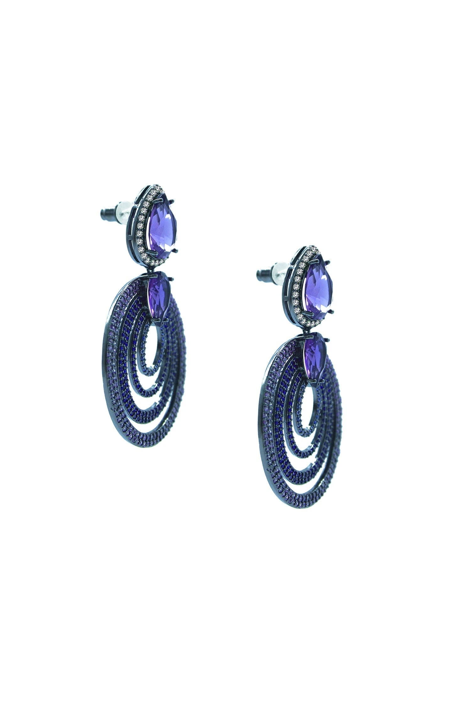 Jamila Purple Oval Earrings 4 Jamila Purple Oval Earrings - Image 2