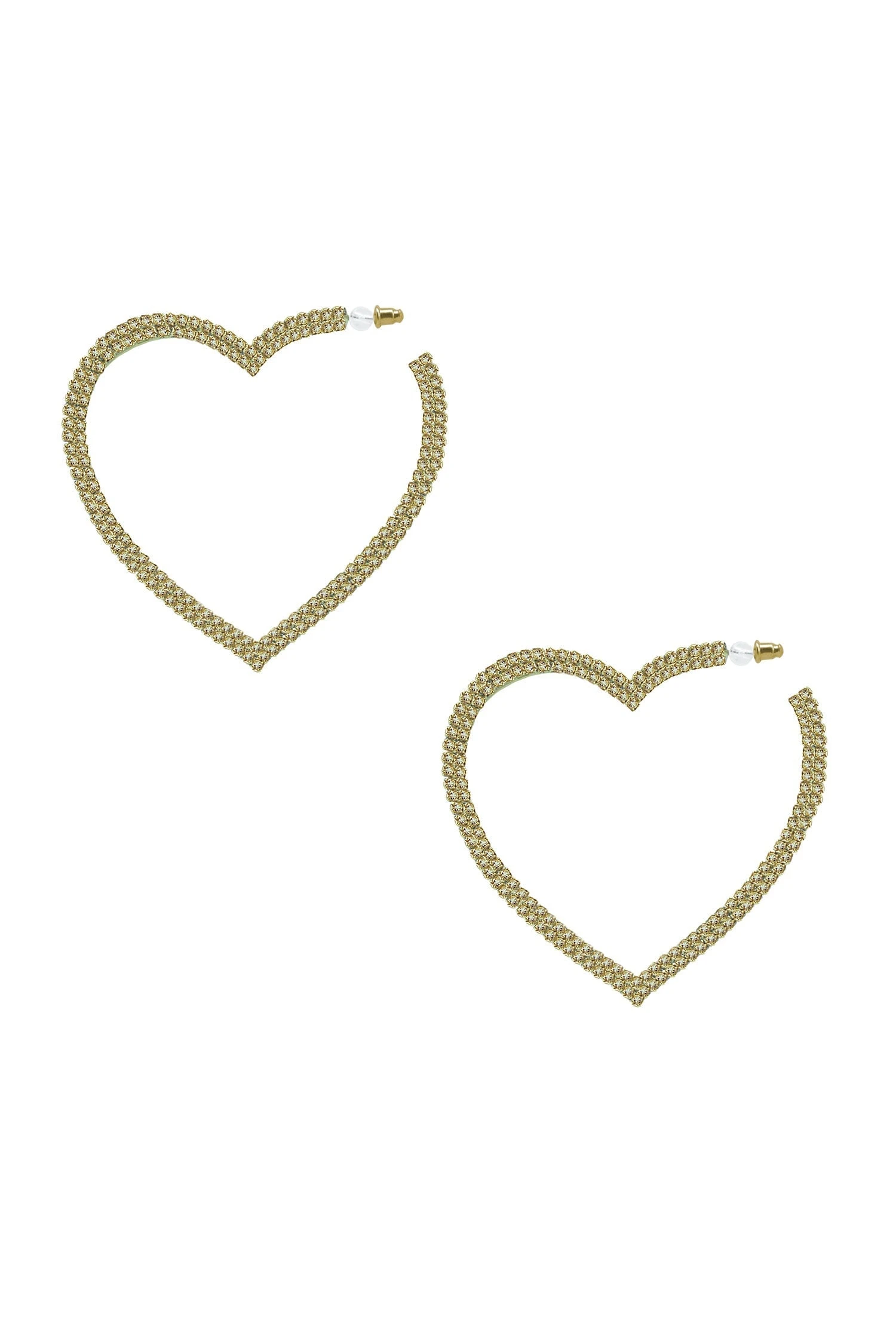 Gaia Gold Crystal Heart Hoop Earrings 4 Gaia Gold Crystal Heart Hoop Earrings - Image 2