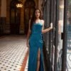 Rubi Satin Gown - Teal -ALAMOUR ONLINE STORE 96 fd42ac12 1bbe 4c9d a9ee 91a353c342ee