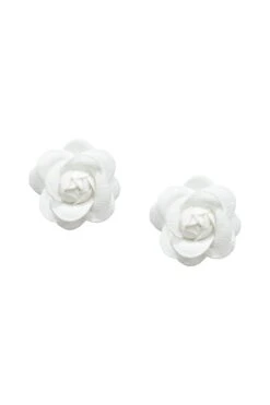 Katie White Flower Studs -ALAMOUR ONLINE STORE earrings132 737cedac eefd 471f ad40 f23fdb10b950