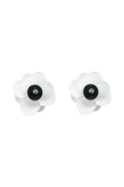 Katie White Flower Studs -ALAMOUR ONLINE STORE earrings133