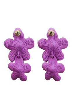 Shyla Purple Multi Flower Earrings -ALAMOUR ONLINE STORE earrings14 cacf2fec d225 42ec 9c36 b7ca1fc15866