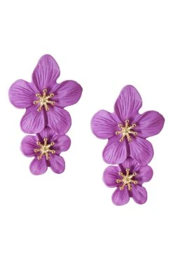 Shyla Purple Multi Flower Earrings -ALAMOUR ONLINE STORE earrings15 de94bad8 9734 4a45 b2ba d6b7506f440d