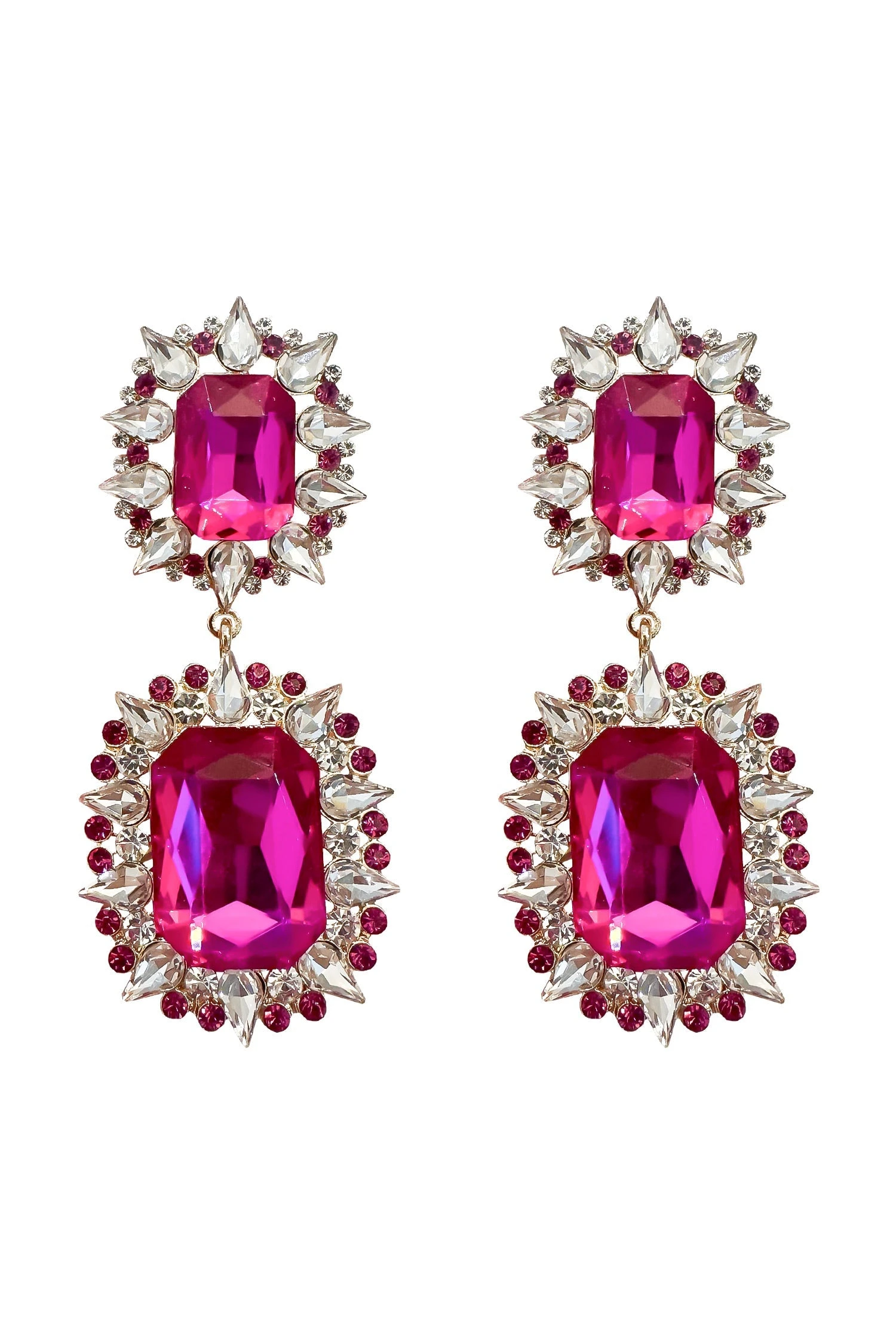 Katerina Fuchsia Diamante Earrings 6 Katerina Fuchsia Diamante Earrings - Image 4