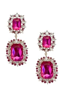 Katerina Fuchsia Diamante Earrings 10 Katerina Fuchsia Diamante Earrings -ALAMOUR ONLINE STORE earrings224
