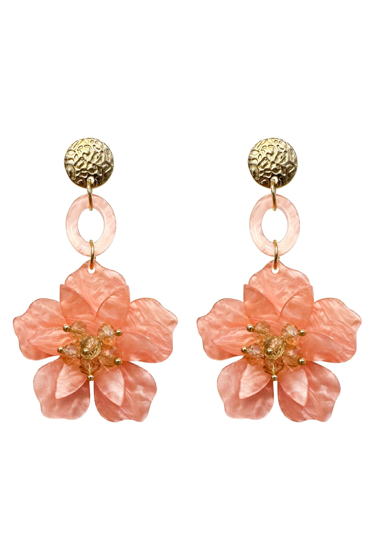 Petra Baby Pink Flower Drop Earrings 6 Petra Baby Pink Flower Drop Earrings - Image 4