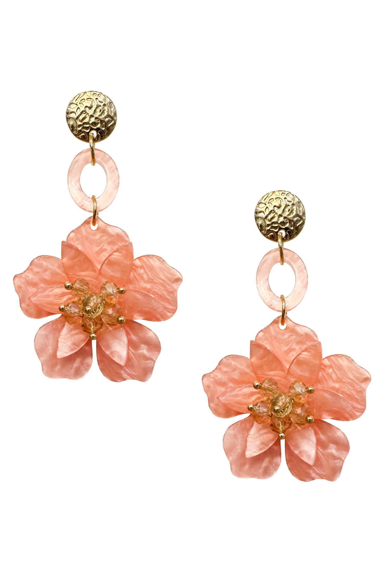 Petra Baby Pink Flower Drop Earrings 7 Petra Baby Pink Flower Drop Earrings - Image 5