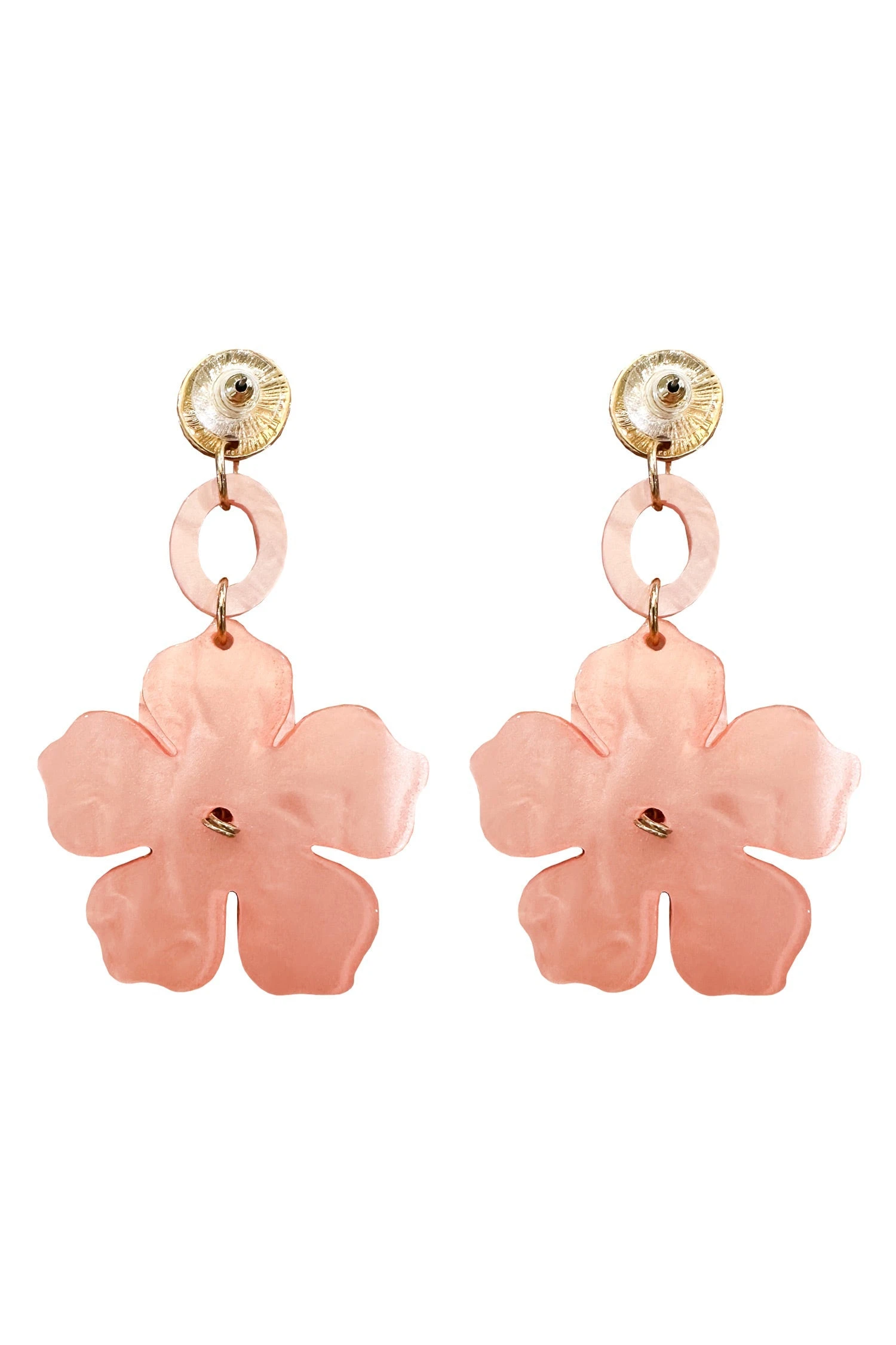 Petra Baby Pink Flower Drop Earrings 8 Petra Baby Pink Flower Drop Earrings - Image 6