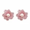 Nevali Pink Flower Earrings -ALAMOUR ONLINE STORE earrings294