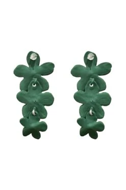 Carola Green Flower Earrings -ALAMOUR ONLINE STORE earrings305