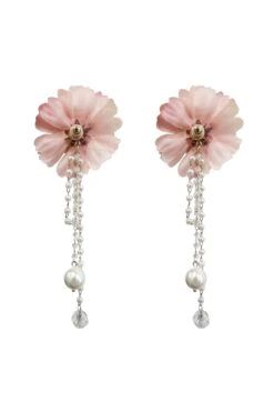 Isabella Pink Flower Earrings -ALAMOUR ONLINE STORE earrings365