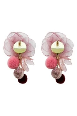 Phoebe Mauve Statement Earrings -ALAMOUR ONLINE STORE earrings389
