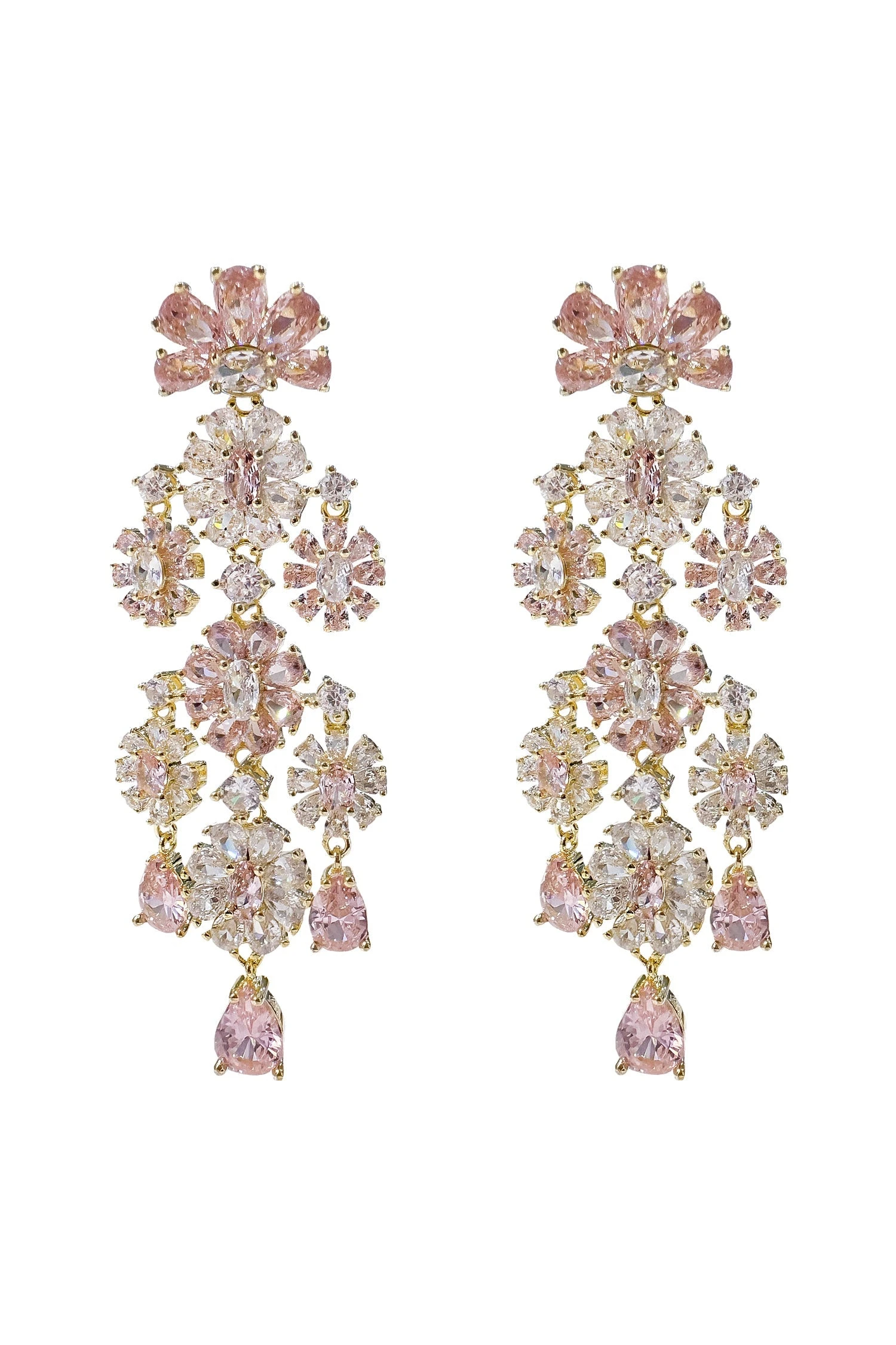 Genevieve Pink Chandelier Earrings 6 Genevieve Pink Chandelier Earrings - Image 4