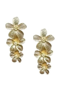Carola Gold Multi Flower Earrings -ALAMOUR ONLINE STORE earrings63 84d21573 945e 4a38 9987 aff35af7141f