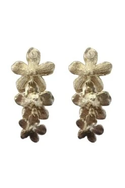 Carola Gold Multi Flower Earrings -ALAMOUR ONLINE STORE earrings64