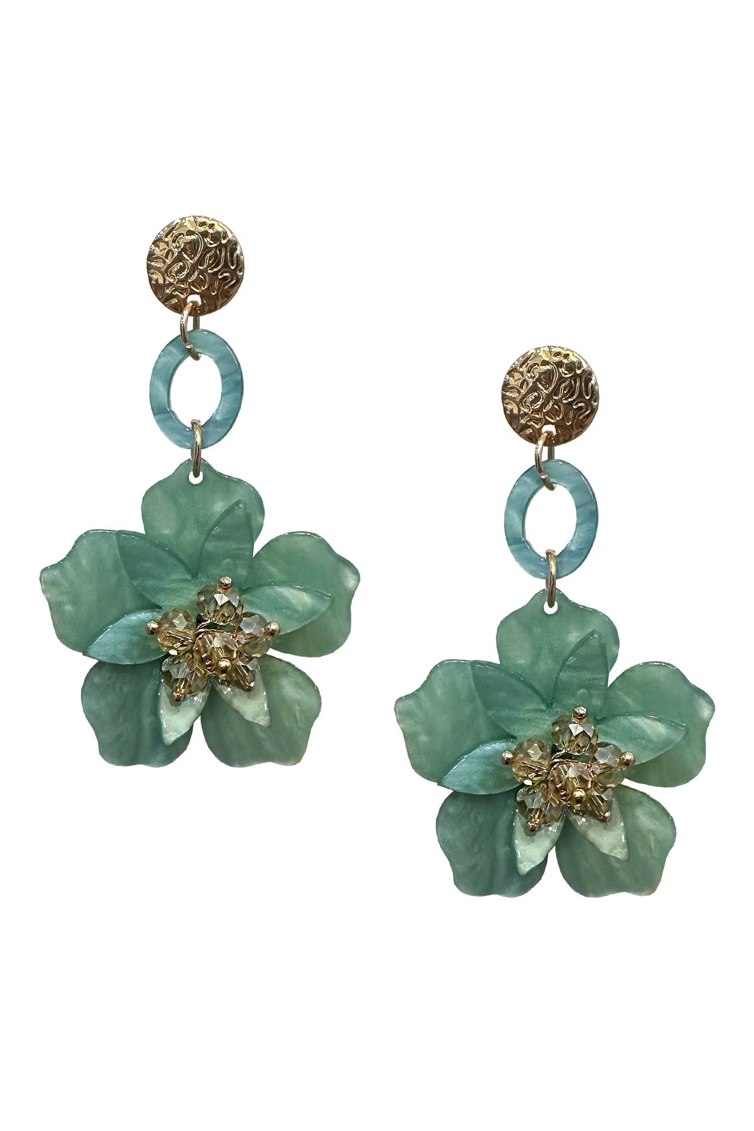 Petra Teal Flower Drop Earrings 4 Petra Teal Flower Drop Earrings - Image 2