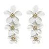 Niki White Flower Drop Earrings -ALAMOUR ONLINE STORE earrings83