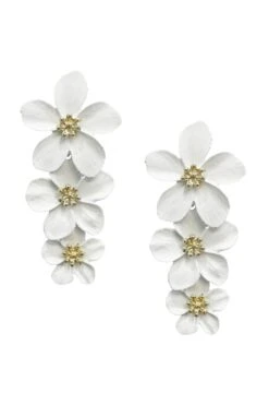 Niki White Flower Drop Earrings -ALAMOUR ONLINE STORE earrings84 09f2cc23 c7c7 4266 b053 d3c2186b9493