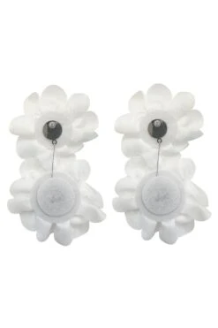 Meghan White Flower Drop Earrings -ALAMOUR ONLINE STORE earrings88