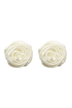 Rachel White Flower Studs