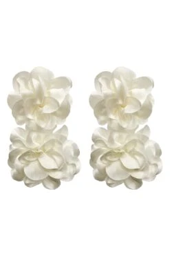 Meghan Cream Flower Drop Earrings -ALAMOUR ONLINE STORE earrings95 9b268ea4 1d61 4ff7 91f9 77ad2be6ddb1