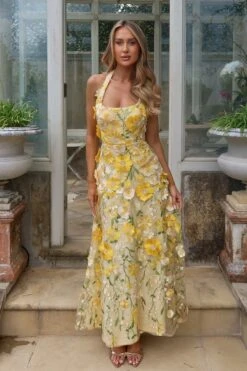 Madame Floral 3D Maxi Dress -ALAMOUR ONLINE STORE emily40