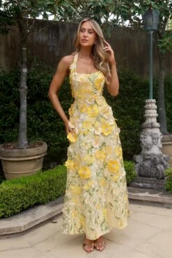 Madame Floral 3D Maxi Dress -ALAMOUR ONLINE STORE emily44