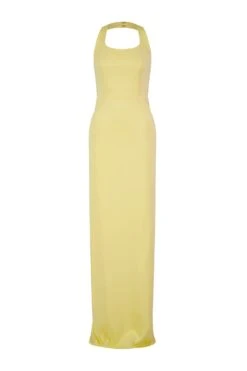 Hallie Butter Yellow Satin Gown -ALAMOUR ONLINE STORE hallie 1 gm