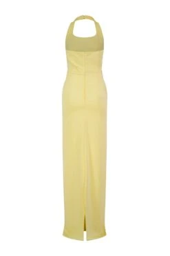 Hallie Butter Yellow Satin Gown -ALAMOUR ONLINE STORE hallie 2 gm