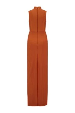 Rosina High Neck Rust Gown -ALAMOUR ONLINE STORE rosina 2 gm