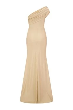 Stefani One Shoulder Jersey Gold Gown -ALAMOUR ONLINE STORE stefani 2 gm