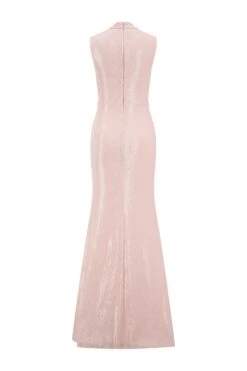 Willow High Neck Sequins Pink Gown -ALAMOUR ONLINE STORE willow 2 gm
